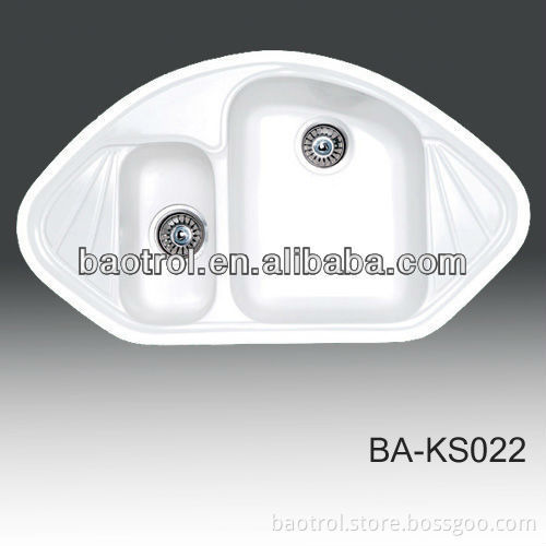 Made in china modified acrylic artificial stone colored pedestal sinks